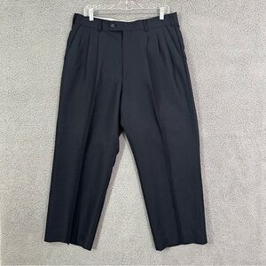 Giorgio Pacelli Dress Pants Men 34x27.5 Navy Pleated Slacks‎